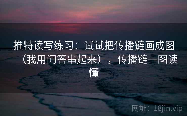 推特读写练习:试试把传播链画成图(我用问答串起来),传播链一图读懂 推特读写练习:试试把传播链画成图(我用问答串起来),传播链一图读懂